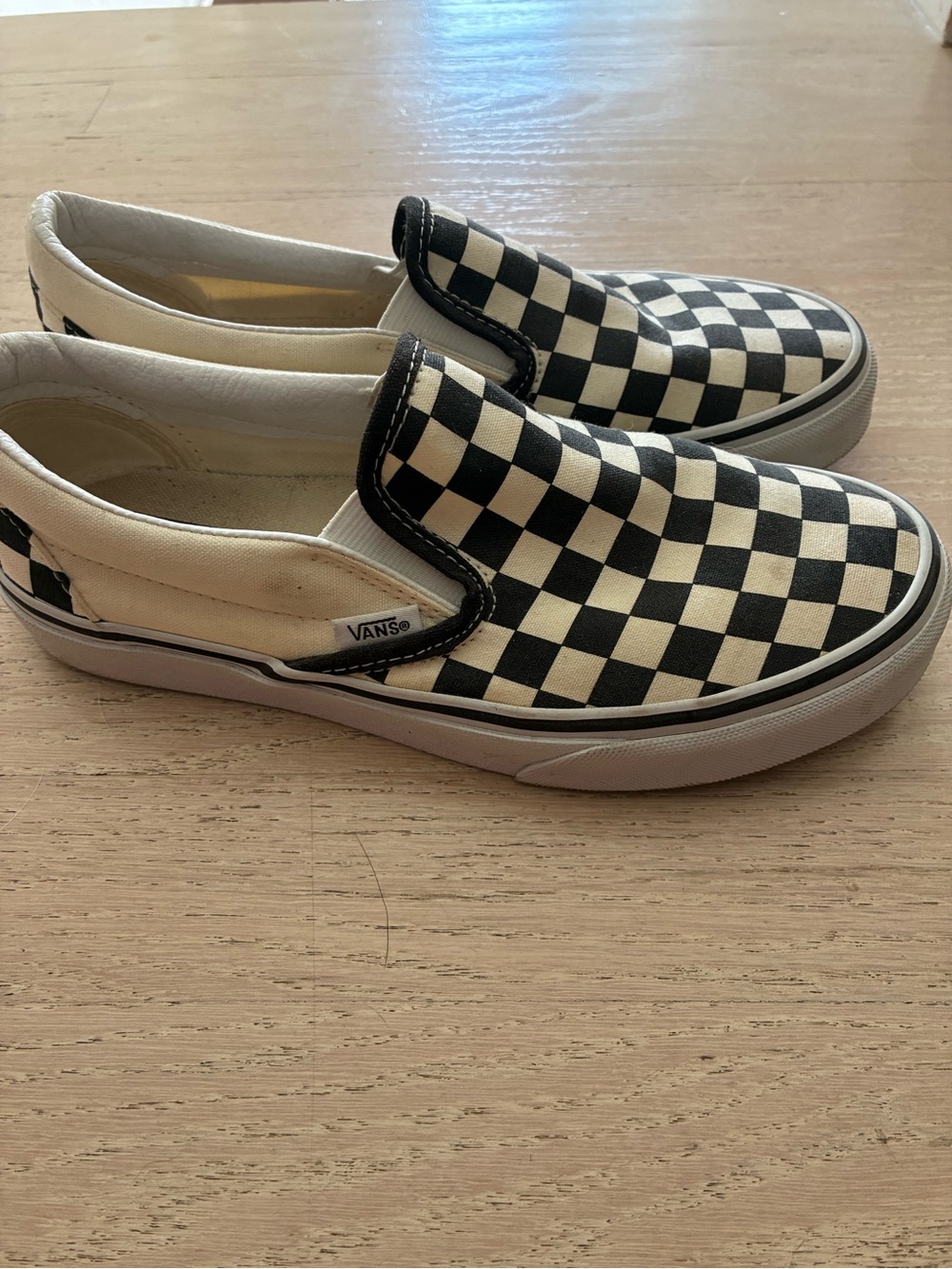 Vans woman’s Classic Checkerboard Slip-On - Black/White - Picture 2 of 3